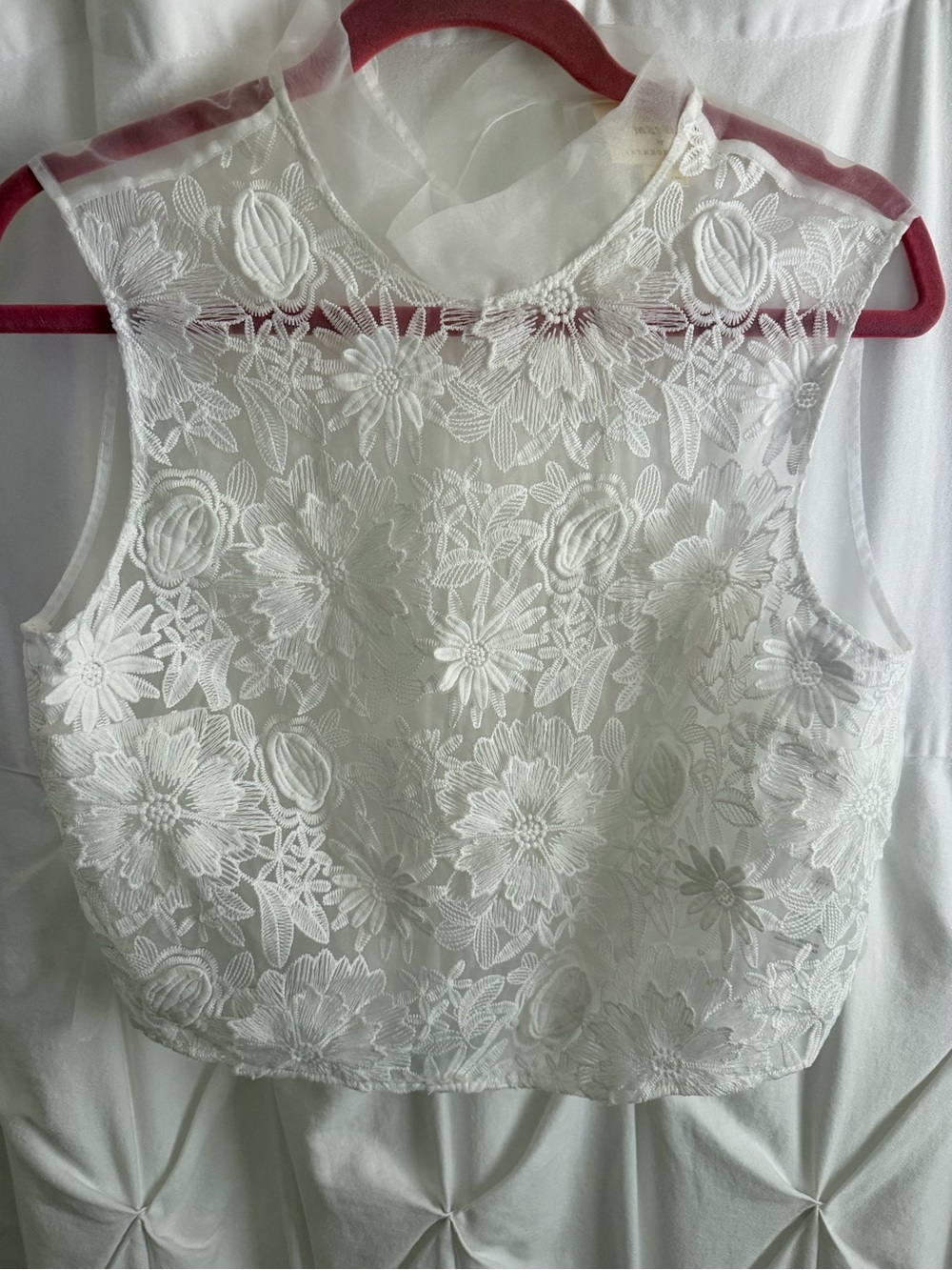 Maeve Sleeveless Sheer Floral Blouse - Picture 4 of 8